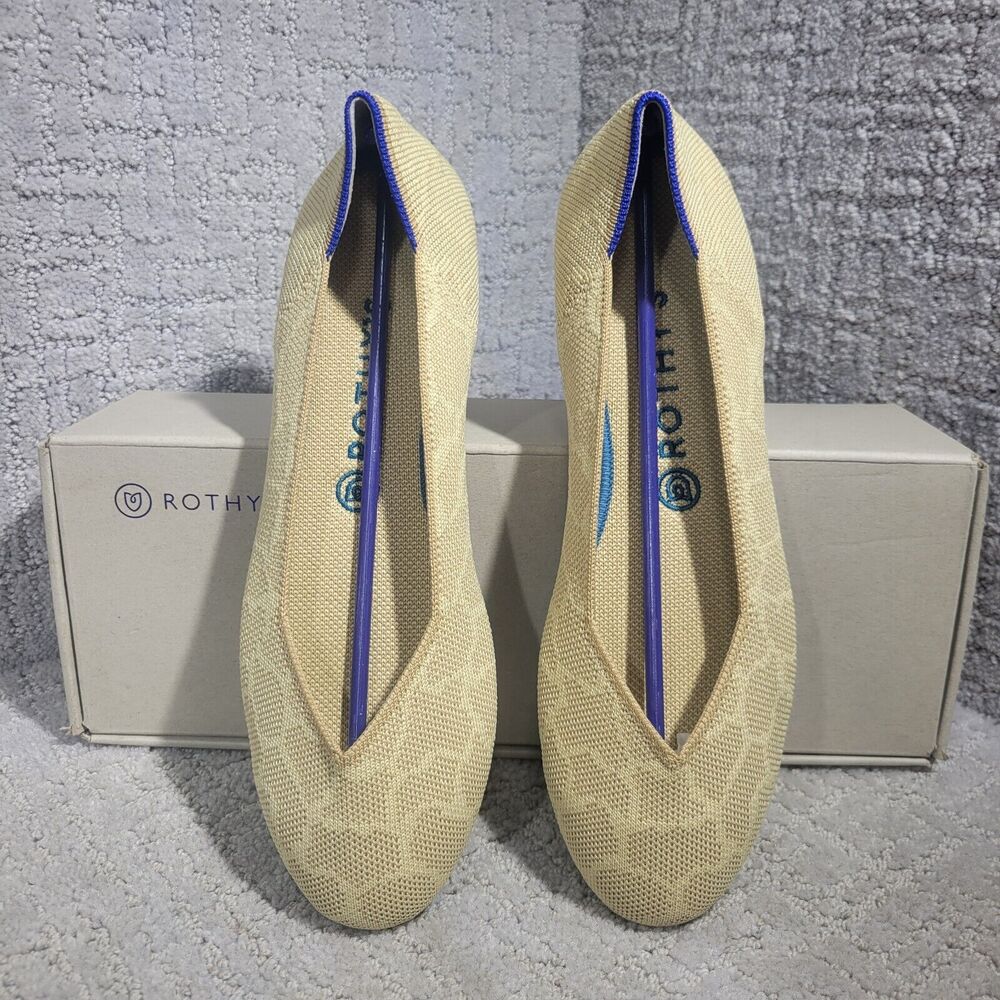 Rothys The Flat Women's Size 10 US Yellow Sahara Gold Round Toe Slip on Shoes